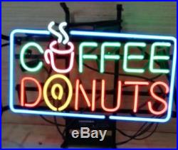New Coffee Donuts Beer Neon Light Sign 20x16