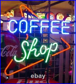 New Coffee Shop Neon Light Sign 17x14 Lamp Poster Real Glass Beer Bar
