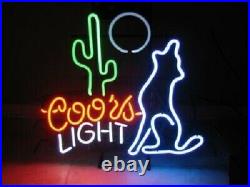 New Coors Coyote Moon Cactus Neon Light Sign 20x16 Beer Cave Gift Lamp