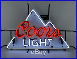 New Coors Light Beer Neon sign NFL ad Rocky mountains cold bar wall lamp light