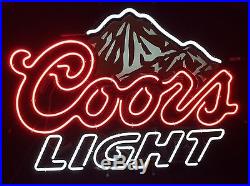 New Coors Light Beer Real Glass Handmade Neon Sign 18x14