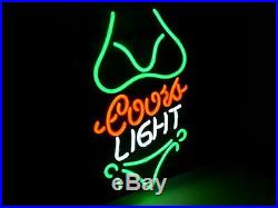New Coors Light Green Bikini Beer Lager Neon Sign 17x14