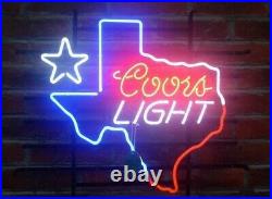 New Coors Light Lone Star Texas Neon Light Sign 17x14 Lamp Beer Glass Artwork