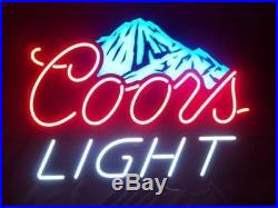 New Coors Light Mountain Board Beer Man Cave Neon Light Sign 20x16