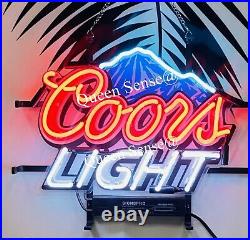 New Coors Light Mountain Neon Light Sign 17x14 Lamp Beer Cave Gift Real Glass