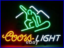 New Coors Light Skiing 17x14 Neon Light Sign Lamp Beer Bar Artwork
