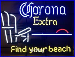 New Corona Extra Find Your Beach Neon Light Sign 20x16 Lamp Bar Beer