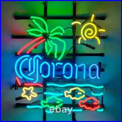 New Corona Extra Macaw Fish Palm Tree Neon Light Sign 17x14 Beer Lamp Open Bar