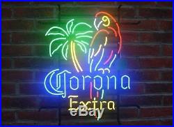 New Corona Extra Parrot Bird Left Palm Tree Beer Neon Sign 20x16