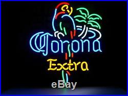 New Corona Extra Parrot Palm Tree Beer Neon Sign 20x16