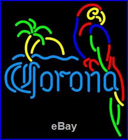 New Corona Parrot with Palm Beer Neon Light Sign 17x14