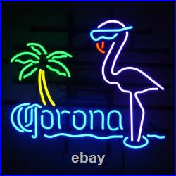New Corona Pink Flamingo Neon Light Sign 17x14 Beer Lamp Bar Decor Glass