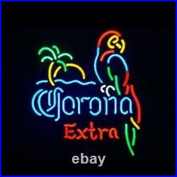 New Corona Red Extra Parrot Palm Tree Beer Man Cave Neon Light Sign 17x14