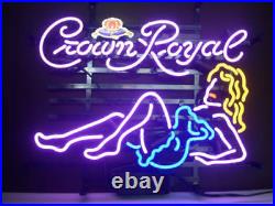 New Crown Royal Beauty Whiskey Neon Sign Beer Bar Pub Gift Light 17x14
