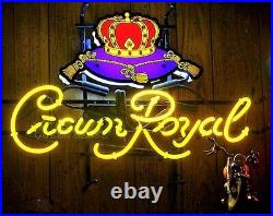 New Crown Royal Logo 20x16 Neon Light Sign Beer Lamp Whiskey Bar Display Gift