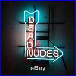 New DEAD NUDES Neon Light Sign 17x14 Beer Cave Gift Bar Real Glass Artwork