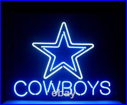 New Dallas Cowboys Beer Neon Light Sign 20x16 Real Glass Poster Real Glass