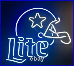 New Dallas Cowboys Miller Lite Helmet Beer Lamp Neon Light Sign 17x14