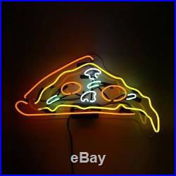 New Delicious Dripping Pizza Slice Beer Pub Acrylic Neon Light Sign 17x14