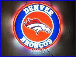 New Denver Broncos LED 3D Neon Sign 16x16 Light Lamp Beer Bar Wall Decor