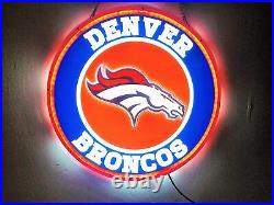 New Denver Broncos LED 3D Neon Sign 16x16 Light Lamp Beer Bar Wall Decor