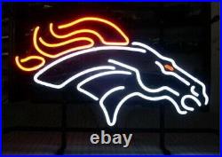 New Denver Broncos Logo Neon Light Sign 20x16 Beer Cave Gift Lamp Bar