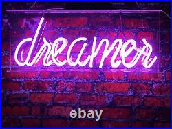 New Dreamer Neon Light Sign Lamp Beer Pub Black Acrylic 17 Bedroom Glass