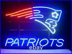 New England Patriots Logo Neon Light Sign 17x14 Beer Cave Gift Lamp Bar