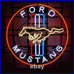 New FO MUSTANG NEON LIGHT SIGN Display Garage STORE BEER BAR CLUB Signag 17''X14