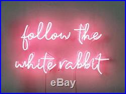 New Follow The White Rabbit Beer Bar Club decorationDisplay Neon Light Sign