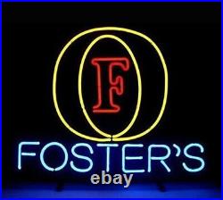 New Foster's F Neon Light Sign 20x16 Lamp Beer Cave Bar Glass Decor