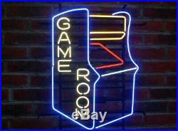 New Game Room Arcade Neon Light Sign 20x16 Beer Gift Bar Real Glass