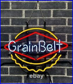 New Grain Belt Beer MN 20x16 Neon Light Sign Lamp Bar Wall Decor Real Glass