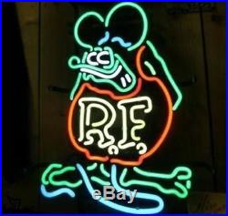 New Green RAT FINK RETRO RF Logo Beer Bar Neon Light Sign 19''X15'