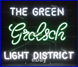 New Grolsch Beer The Green Light District Neon Sign 24x20 Lamp Poster