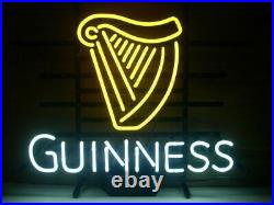 New Guinness Harp Irish Beer 17x14 Neon Light Sign Lamp Bar Real Glass Decor
