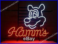 New Hamm's Hamms Beer Lager Handcrafted Real Glass Neon Light Bar Pub Store Sign