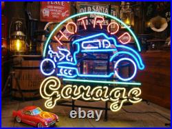 New Hot Rod Garage Car Neon Light Sign 24x20 Beer Lamp Decor Man Cave Glass
