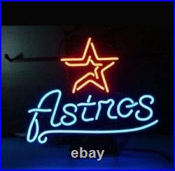 New Houston Astros Baseball Neon Light Sign 17x14 Beer Cave Gift Lamp Glass