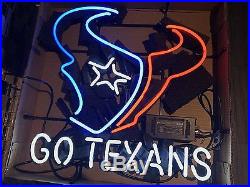 New Houston Texans Go Texans Beer Neon Light Sign 20x16