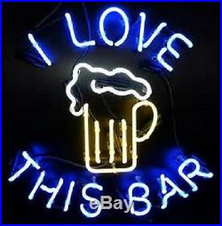 New I Love This Bar Beer Bar Man Cave Neon Sign 17'x14 Ship From USA
