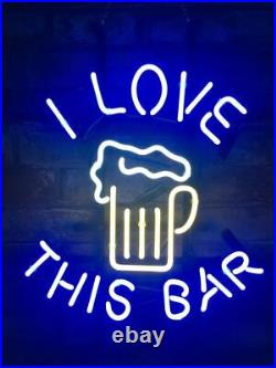 New I Love This Bar Cocktails 20x16 Neon Light Sign Lamp Beer Bar Wall Decor