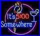 New-It-s-500-500-Somewhere-Parrot-Cup-Neon-Light-Sign-17x14-Beer-Martini-01-zp