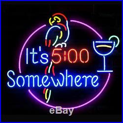 New It's 500 Somewhere Parrot Beer Bar Neon Sign 19x15