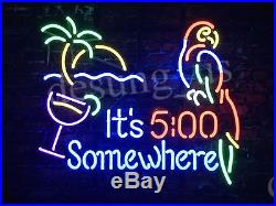 New It's 500 Somewhere Parrot Beer Bar Neon Sign 19x15 Ship From USA