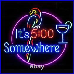 New It's 500 Somewhere Parrot Neon Sign Beer Bar Pub Gift Light 17x14