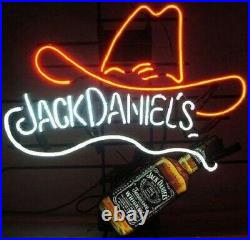New Jack Lives Here Hat Bottle Whiskey 17x14 Light Lamp Neon Sign Beer Bar
