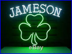 New Jameson Clover Whiskey Beer Man Cave Neon Light Sign 17x14