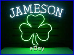 New Jameson Shamrock Clover Irish Whiskey Beer Neon Light Sign 17x14