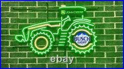 New John Deere Farmer Tractor Busch Light LED Neon Sign Light Lamp With Dimmer